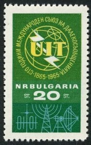 Bulgaria 1410, MNH. Michel 1537. ITU-100, 1965.