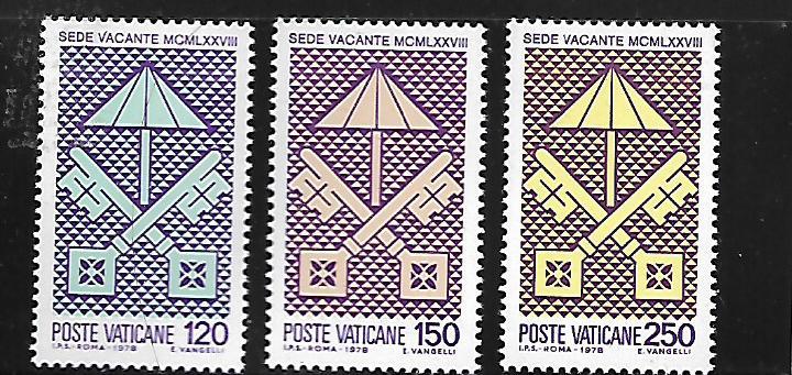 VATICAN CITY 635-637 MNH C/SET KEYS OF ST PETER