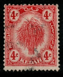 MALAYA KEDAH SG21 1919 4c RED USED