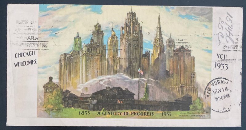 1933 USA LZ 127 Graf Zeppelin cover Century Of Progress Exposition Cachet #C18