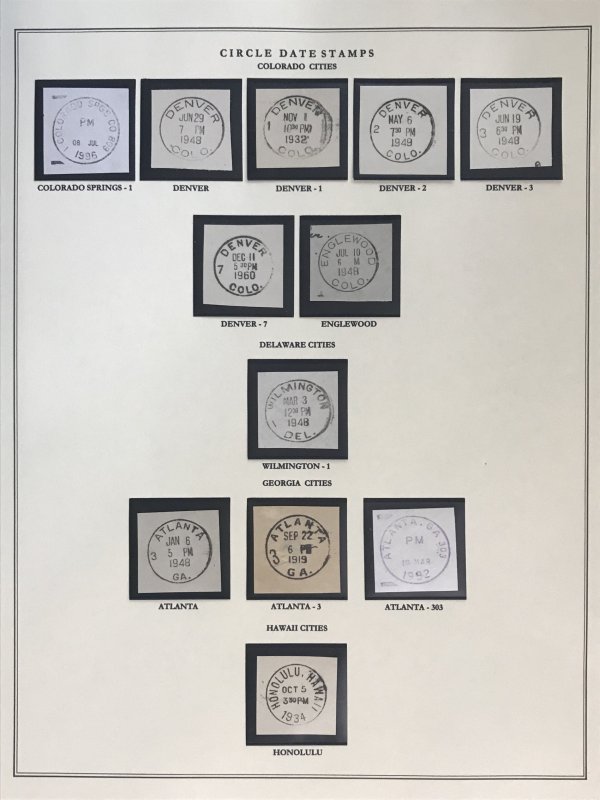 US Circular Date Stamp Collection (Odd/Boys/Girls/Double Town/Port/City/State)