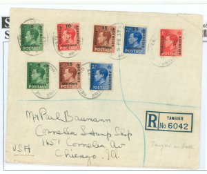 Great Britain/Morocco Agencies 78-81/244-45/437-38/ 511-13:  1937 Royalty, King Edward VII; four complete sets on reg. cover Bri