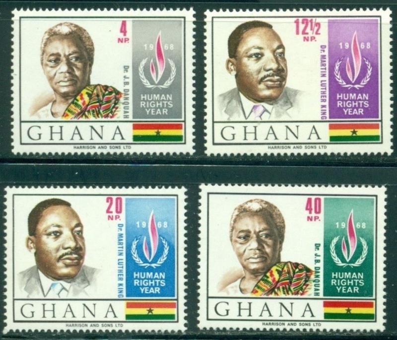 Ghana Scott #348-351 MNH Human Rights Year Dr. King $$