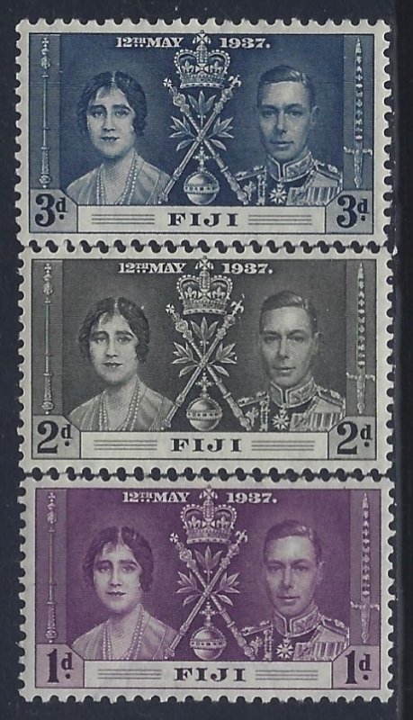 Fiji, Scott #114-116; King George VI Coronation, MH