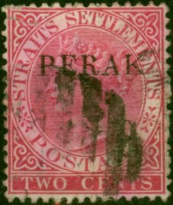 Perak 1891 2c Bright Rose SG19a Good Used