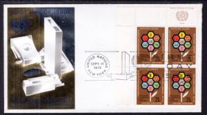 UN New York 231 Economic Plate Block UN Headquarters U/A FDC