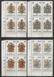 EDSROOM-O16063 Bermuda 474-77 MNH 1985 Complete Coat of Arms Block of 4 CV$37