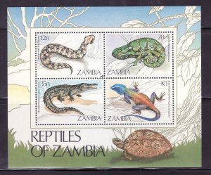 Zambia Sc 311a NH S/S of 1984 - Reptiles 