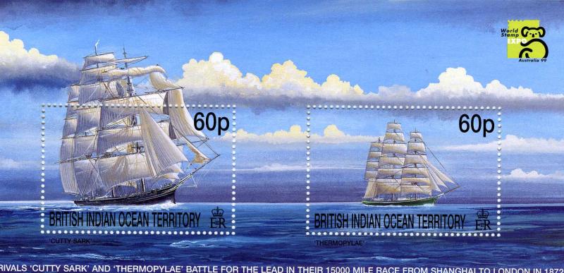 British Virgin Islands 1999 Ships Cutty Sark s/s Perforated Mint (NH)