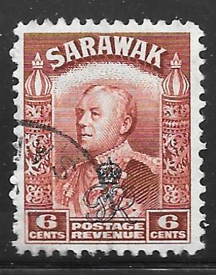 Sarawak 163: 6c Sir Charles Vyner Brooke overprint, used, F-VF