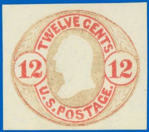 US SCOTT #U42 12¢ Postal Stationery Cut Square, Mint-XF-Sound! SCV $180.00 (SK)