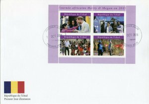 Chad 2019 FDC Prince Harry & Meghan Africa Tour 4v M/S II Royalty Stamps