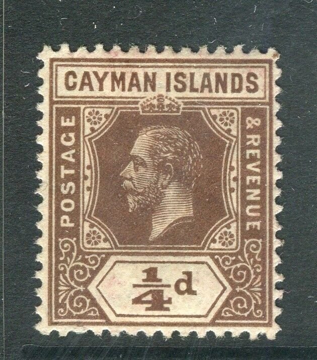 CAYMAN ISLANDS; 1912 early GV issue fine Mint hinged 1/4d. value, shade