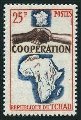 Chad 103,MNH.Michel 125. Cooperation issue,1966.Map of Africa.