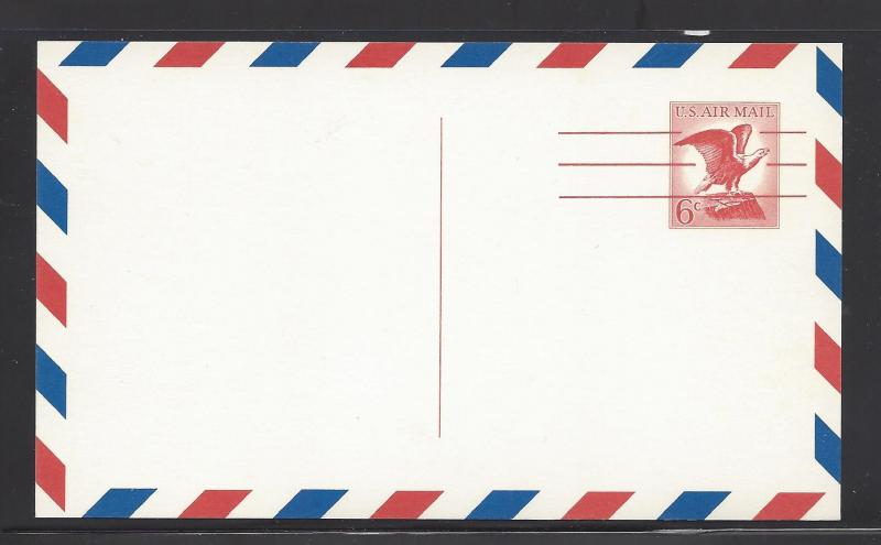 UXC4, *FLUORESCENT PAPER*, hard to find, AIRMAIL POST CARD, UNUSED, SHIPS $1.00