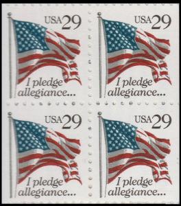 US 2593 Old Glory I Pledge Allegiance 29c block 4 MNH 1992