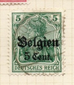 Belgium 1916-18 Early Issue Fine Used 5c. Optd Surcharged NW-184342