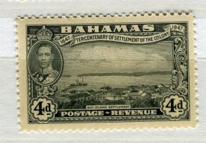 BAHAMAS; 1938 early GVI pictorial issue Mint hinged Shade of 4d. value
