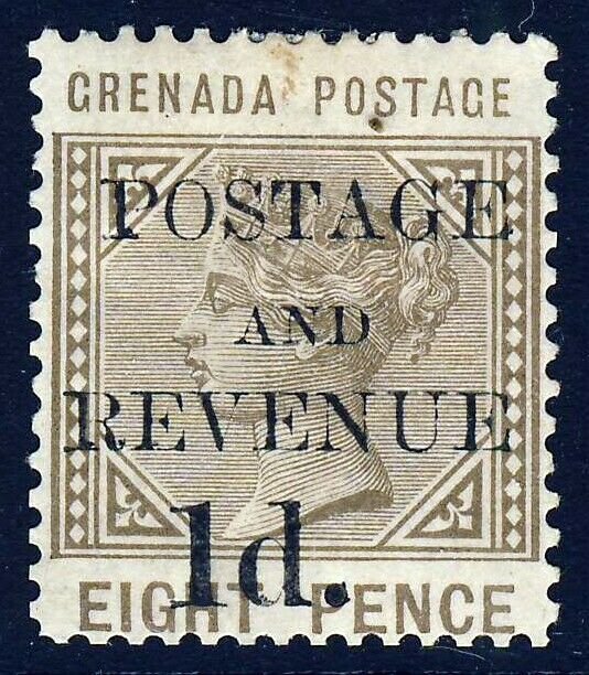 GRENADA QV 1891 POSTAGE & REVENUE 1d. Surcharge on 8d. Grey-Brown SG 46 MINT