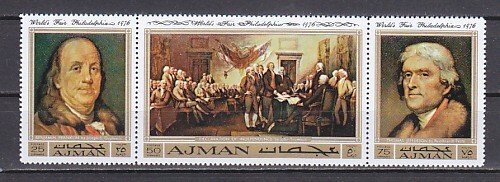 Ajman, Mi cat. 1028-1030 only. Declararion of Independence value.