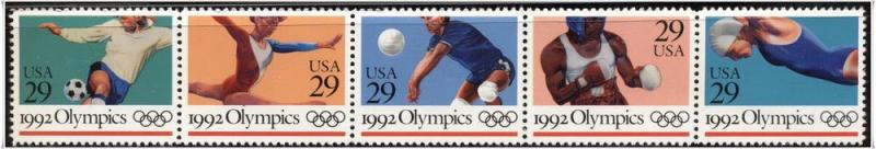 SC#2641a 29¢ Winter Olympics Strip of Five (1992) MNH