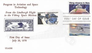 1978 FDC, #1759, 15c Viking Missions to Mars, ULADH, combo