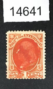 MOMEN: US STAMPS # O15 VAR. MINT OG H IMMENSE INK BLOB $75+++ LOT #14641