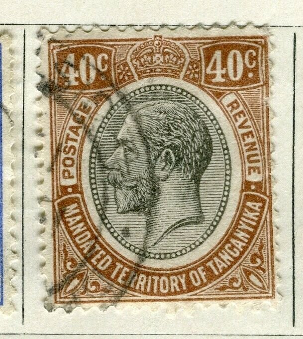 TANGANYIKA; 1927 early GV Head issue fine used 40c. value