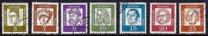 GERMANY #824-25-26-27-28-29-30 , USED SET OF 7 STAMPS - 1961 - GER516