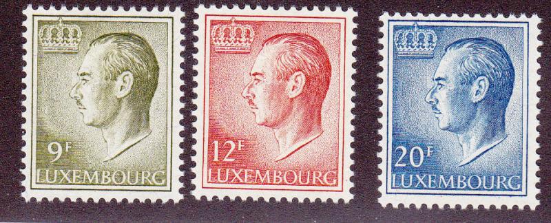 Luxembourg # 571, 573 & 575, Mint, Lightly Hinged