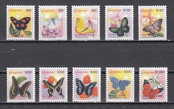 Guyana, Scott cat. 3780-3789 only. Butterfly Definitive values.  Cat. 39.90