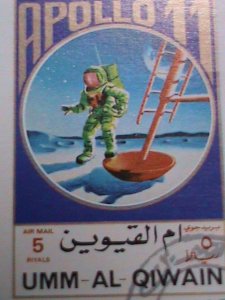 UMM AL QIWAIN AIRMAIL STAMP: 1973   FIRST MAN ON THE MOON APOLLO 11- CTO MNH S/S