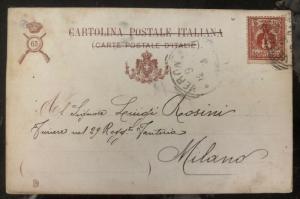 1902 Verona Italy Picture Postcard cover PPC 65 Infantry Regiment To Milano