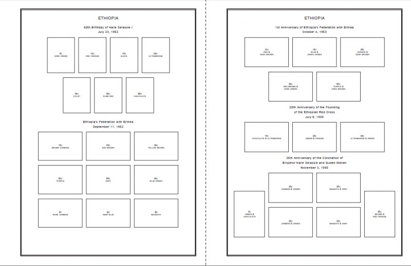 ETHIOPIA STAMP ALBUM PAGES 1894-2011 (180 PDF digital pages)