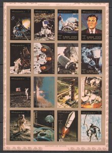 O0724 Imperf 1973 Ajman History Of Space Armstrong Apollo 11 Air Mail Sh Mnh