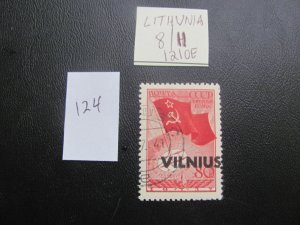 Germany -LITHUANIA OCCUPATION 1941 USED MI. 8II XF 1200 EUROS (124)