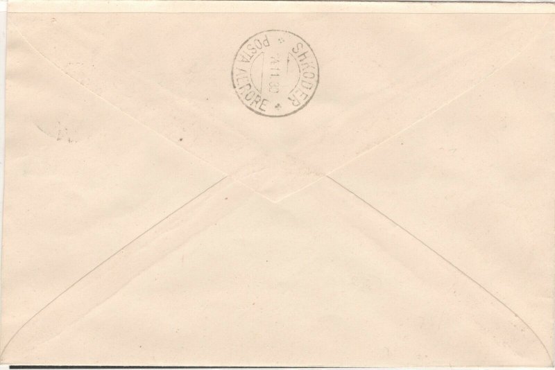 Albania 1930 King Zog and Airplane over Tirana full set envelope RARE !!! VF 