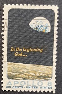 US #1371 Used F/VF 8c Apollo 8 - NASA Earth Over Moon 1969 [G2.3.2]