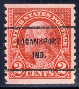 Logansport IN, 599-61 Bureau Precancel, 2¢ coil Washington