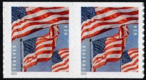 SC#5656 (Forever) U.S. Flags Coil Pair: BCA (2022) SA