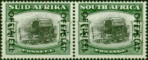 South Africa 1954 5s Black & Deep Yellow-Green SG050a Type II V.F MNH