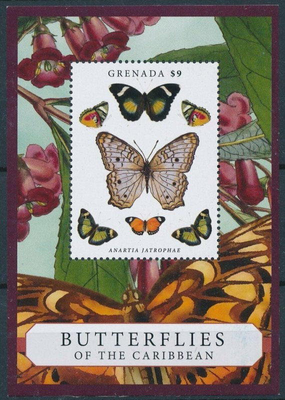 [108981] Grenada 2013 Insects butterflies papillons flora Souvenir Sheet MNH