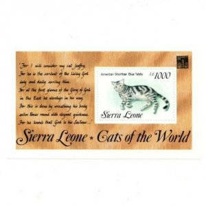 Sierra Leone 1994 - Cats, Tabby, Hong Kong Ovpt - Souvenir Sheet - 1645A - MNH