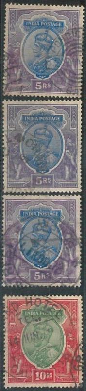 70441 - INDIA  - STAMPS - Stanley Gibbons #188*3 + 189*1  -  Finely USED