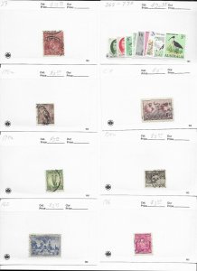 Australia Lot of 16 Stamps Used CAT VALIE $54.00