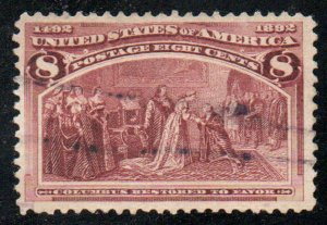 US #236 SCV $60.00 XF used, super margins,  Wonderful Color and a CHOICE STAMP!