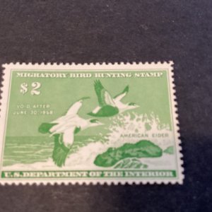 SCOTT#RW24 1957 FEDERAL DUCK STAMP-AMERICAN EIDER