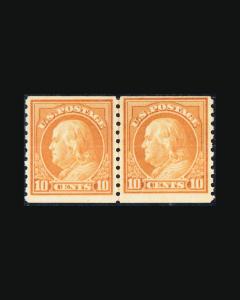 VINTAGE: US 1922 PAIR OG NH SCOTT # 497 $260 CERT LOT # 1770 