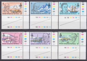 1980 British Antarctic Territory 78-83Tab Ships with sails