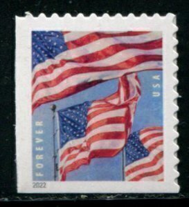 U.S.#5658 U.S. Flags (3) 58c FE Booklet Single, MNH.